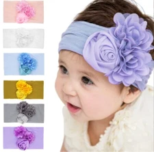 6-Pack Baby Girl Headbands Set – Toddler Lace Bow & Flower Hair Bands Accessory