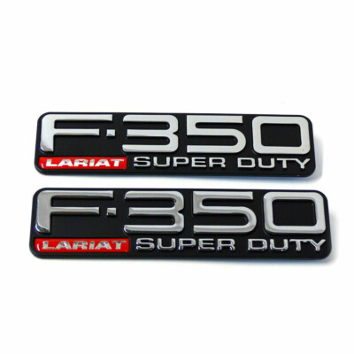 2Pc New For 99-04 F350 LARIAT SUPER DUTY Fender Emblem Badge F81Z-16720-XA