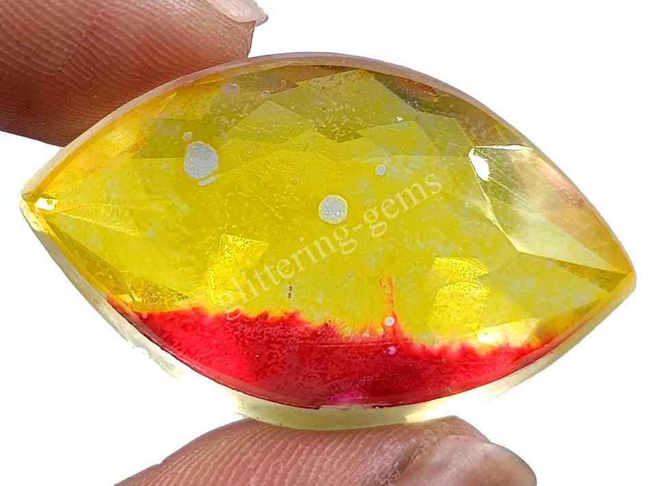 Gemas sueltas IGL 63,10 quilates corte marquesa BI color cuarzo ametrino doblete M25 Foto 4 de 4