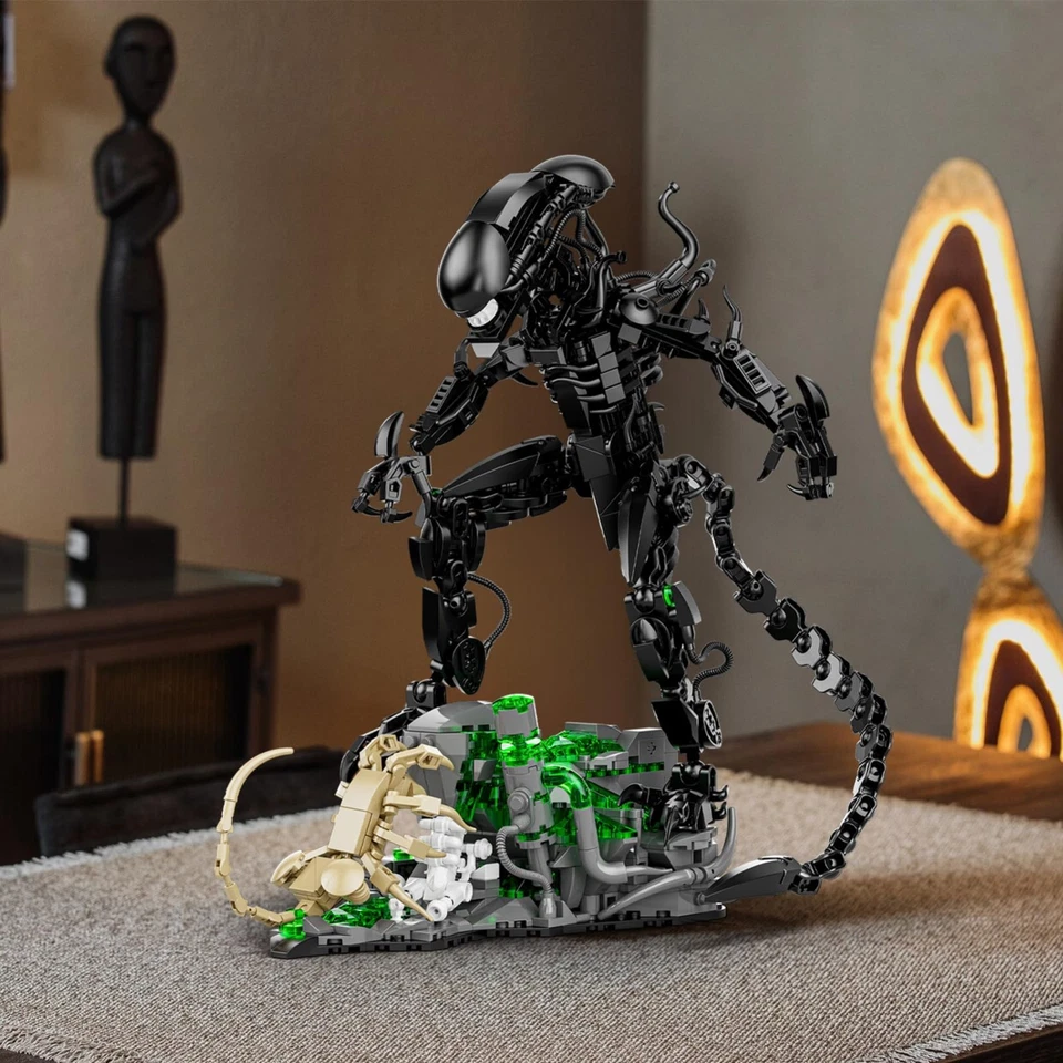 Conjunto de blocos de construção YOUEEFY monstros alienígenas, kit de blocos de construção modelo xenomorfo - Imagem 2 de 4