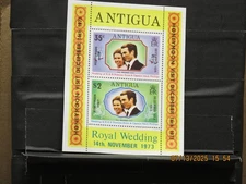 For sale is:(1)ANTIGUA Princess Anne Royal Wedding Honeymoon OverprintA-MNH