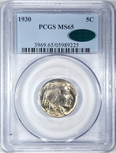 1930 BUFFALO NICKEL 5C PCGS MS65 CAC UNCIRCULATED BU GREAT EYE APPEAL (N102)