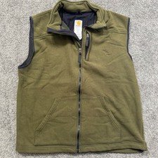 Carhartt V28 OLV Dalton Fleece Vest Mens Tall XL Olive Green Full Zip Workwear