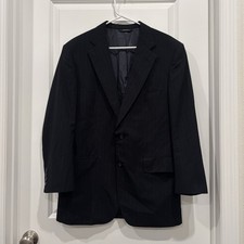 Brooks Brothers Brooksease Blazer Wool Pinstripe Navy Blue 39 Regular USA Made