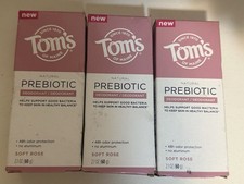 3X TOMS OF MAINE NATURAL PREBIOTIC DEODORANT SOFT ROSE 2.1oz/60g