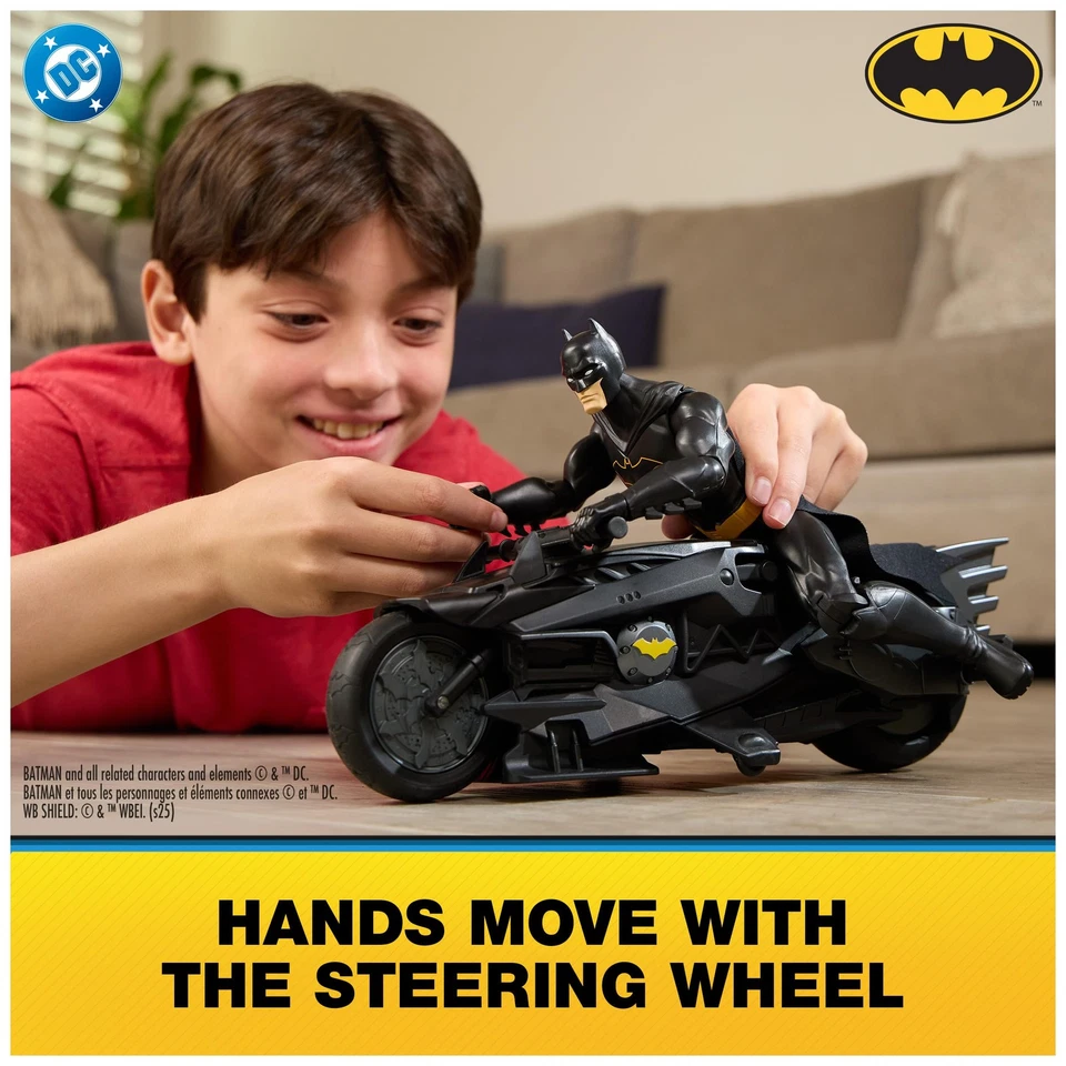 DC Comics, Batman Stealth Remote Control Batcycle with 12 Batman Action Figur... - Image 3 of 4
