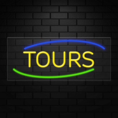 Tours Sign for Business Displays | LED Flex Neon | 32''W x 13''H x 1''D