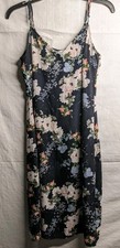 Womens M Maxi Floral Dress Blue&Floral Spaghetti Strap Long Love, Fire