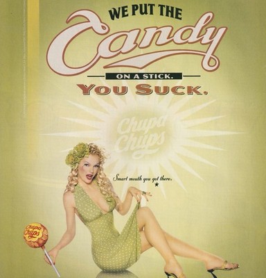 VTG 2001 Chupa Chups Lollipops Sexy Pin-up Original Print Ad Art 21x28cm MAX 41
