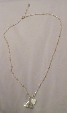 Ultimate Princess Disney Necklace Crown  Heart Fine Silver Plated. Gold 10"