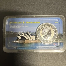 2001 1oz .999 Silver Australia Kookaburra Coin In Display