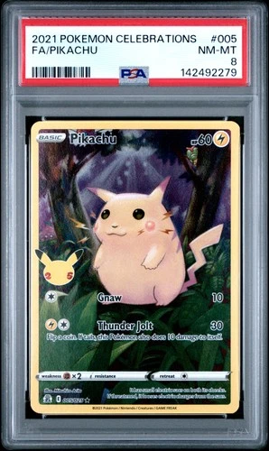 2021 POKEMON CELEBRATIONS #005 FULL ART/PIKACHU PSA 8