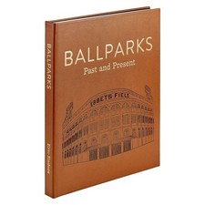 Graphic Image Ballparks Past and Present Leather Bound Book Tan Fine Collectible