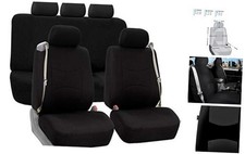 All-Purpose Built-in Seatbelt Car Seat Covers   Universal Fit Black Full Set