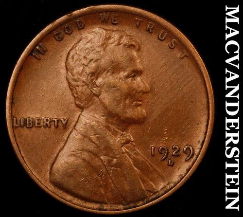 1929-D Lincoln Wheat Cent - Scarce  Extra Fine  Better Date  No Reserve  #i5101