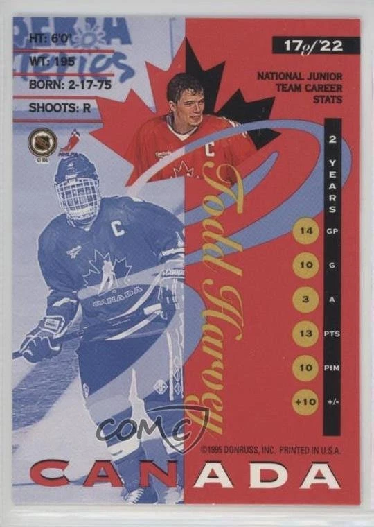 1995-96 Donruss Canadian World Junior Team Todd Harvey #17 - Image 2 of 2
