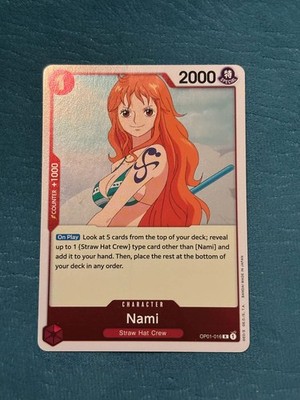 One Piece TCG Nami OP01-016 Romance Dawn Foil Rare ENGLISH POST-ERRATA NM