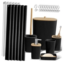  Bathroom Accessories Set - Bathroom Set, 20PC Bathroom Complete Set Black