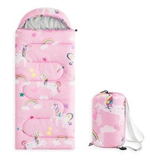 - Kids Sleeping Bag for Girls Toddlers, Camping in Warm Cold Weather, Backpac...