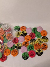 100 Pack Vintage Pinback Buttons Mixed Variety Bulk Lot