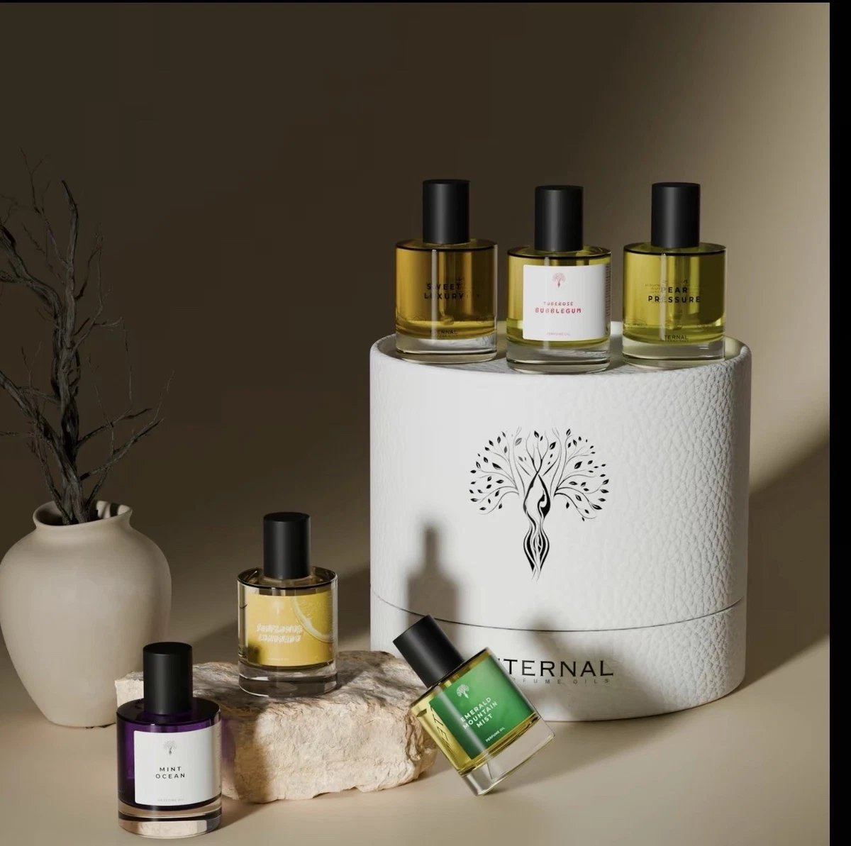Eternal Perfume Oil Gift Set 6 Luxurious New Scents, Alcohol-Free