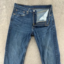 Levi's 505 Jeans Mens 34x32 Blue Dark Wash Regular Fit Straight Leg Modern