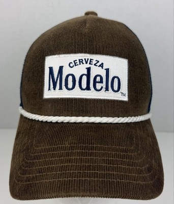 Modelo Cerveza Brown Corduroy Trucker Hat Mesh Snapback Rope Beer Cap Logo