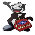 Vintage Chevrolet Porcelain Sign - Service Gas Pump Chevy FELIX Advertising Sign
