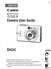 Canon IXUS II Digital Camera User Owner Instruction Manual