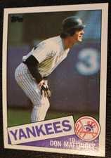 1985 TOPPS BASEBALL CARD of #665 Don Mattingly, New York Yankees, EXMT