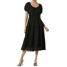 Astr The Label Tiered Midi Dress Black Size Small