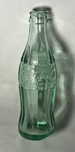 VINTAGE COCA COLA  * Trademark Registered Monon IN. * Green GLASS BOTTLE