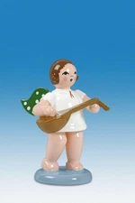 Angel Musician With Lute Without Crown Height Approx 2 3/8in New Wooden