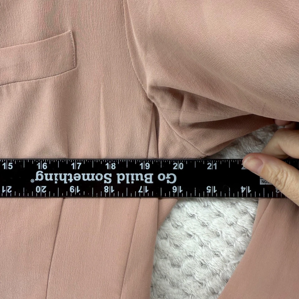 Lew Magram New York Silk Blazer Pants Suit Set Women's Size 12 Blush Pink - Image 3 of 4