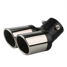 2.5 Car Exhaust Tip Stainless Steel Curved Double Outlet Muffler Tailpipe Trim 2.5 Car Exhaust Tip Stainless Steel Curved Double Outlet Muffler Tailpipe Trim