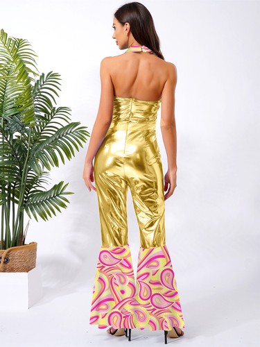 Damen Body Cosplay Strampler Retro Overall Festival Kostüm Party Tanzkleidung - Bild 31 von 68