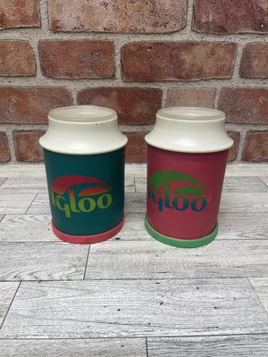 Pair Of Vintage Igloo Iggy 5-in-1 Commuter Cup Red Koozie Made In USA
