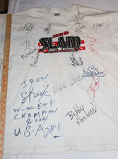 17x SIGNED Saturday Nite Slam Super Wrestling Shirt Iron Sheik Heenan WCW WWF