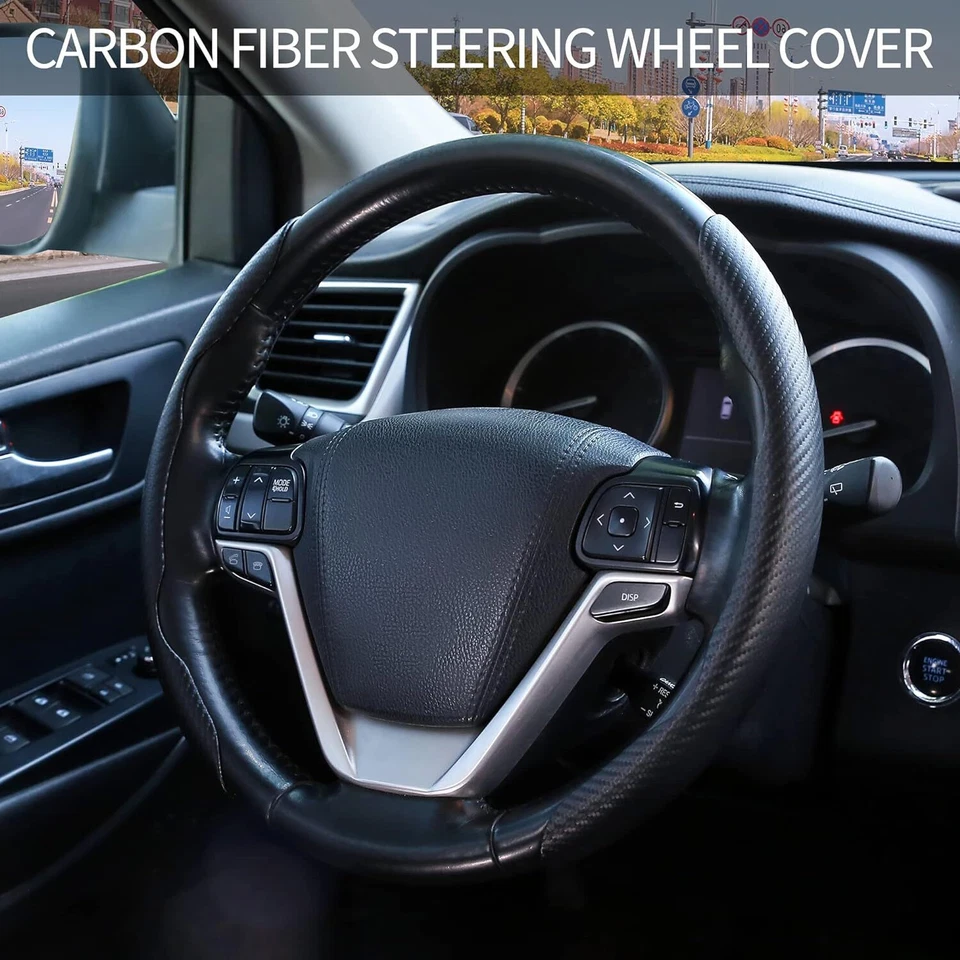 For Hyundai Car Steering Wheel Booster Cover Non-slip Carbon Fiber Accessories Foto 3 de 4