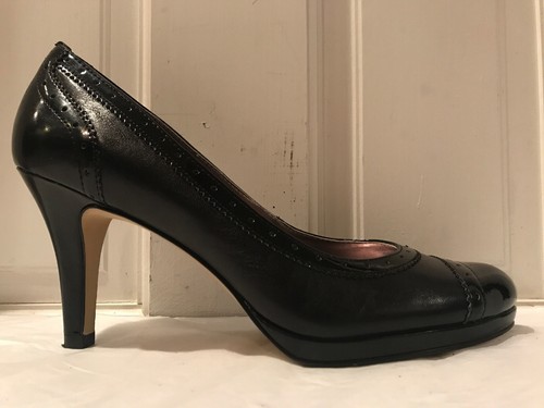 Anne Klein reactivación de cuero negro estilo espectador Tacón Alto Zapatos  De Mujer Talla 8 | eBay
