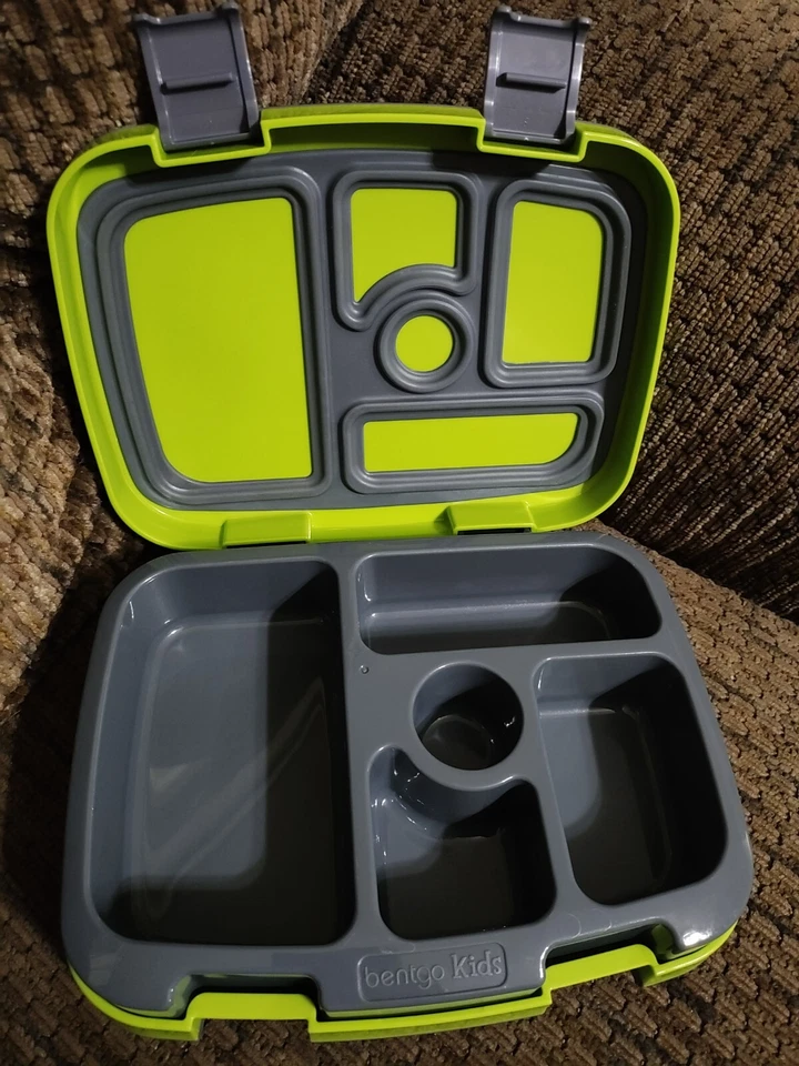 Fiambrera Bentgo Kids duradera y a prueba de fugas 5 compartimentos dinosaurios verdes Foto 2 de 4