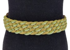 Vintage 80s Ginnie Johansen Designs Dallas Green Boho Satin Braided Cord Belt