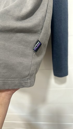 Patagonia dunkelblau grau P-6 Logo leichtes Crew Sweatshirt Herren Small Shirt - Bild 9 von 12