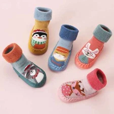 Kids Baby Girl Boys Toddler Anti-slip Slippers Socks Cotton Shoes Warm Winter