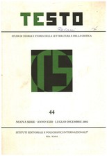 Testo,44, Anno XXIII, Luglio-Dicembre,2002 - AA.VV [2003]