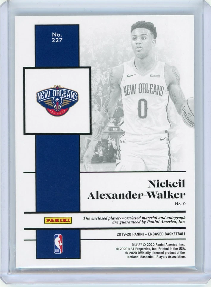 2019/20 Panini Encased Rookie Jersey Autograph #227 Nickeil Alexander-Walker - Image 2 of 2