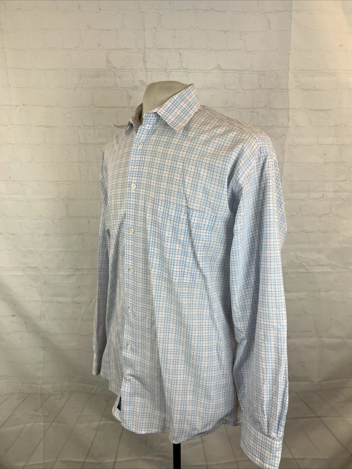 Burberry Men's Blue & Red Plaid Cotton Dress Shirt 16-16.5 - 32/33 $695 - Image 3 of 4