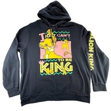 VTG Disney Lion King Hoodie Sweatshirt I Just Cant Wait to Be King Simba Sz XL
