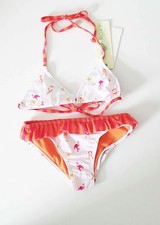 Roxy Little Girls Flamingo Beach Ruffle Bikini Set Sea Salt Sz 2 - NWT