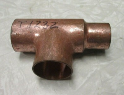 Copper CTS Sweat Tee 1'' x 3/4'' x 1'' Solder Tube Plumbing Fitting